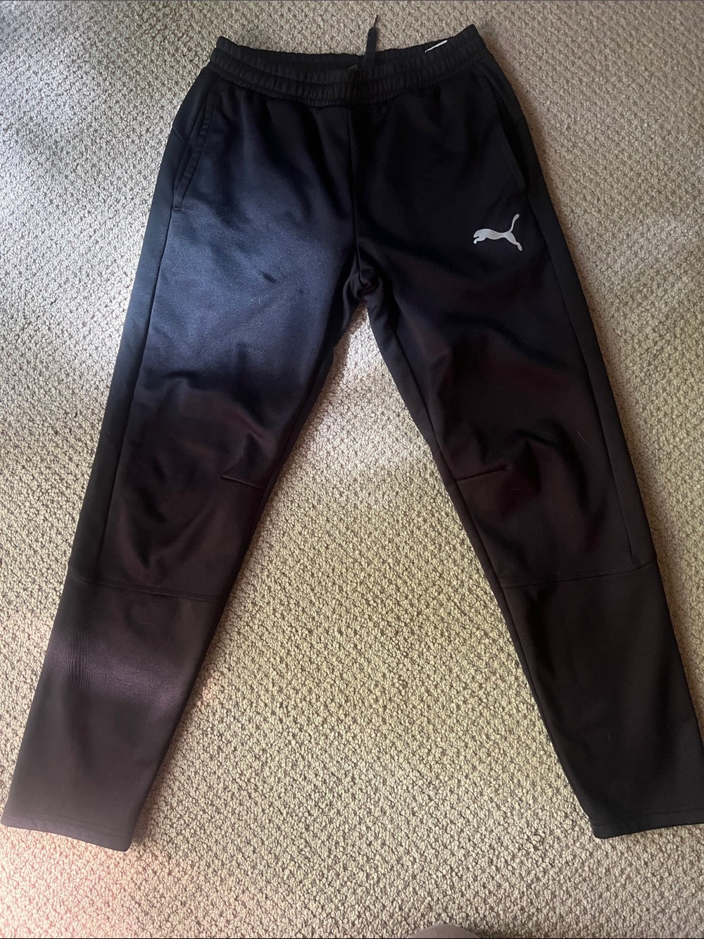 Puma Black Jogger Pants with White Puma Logo